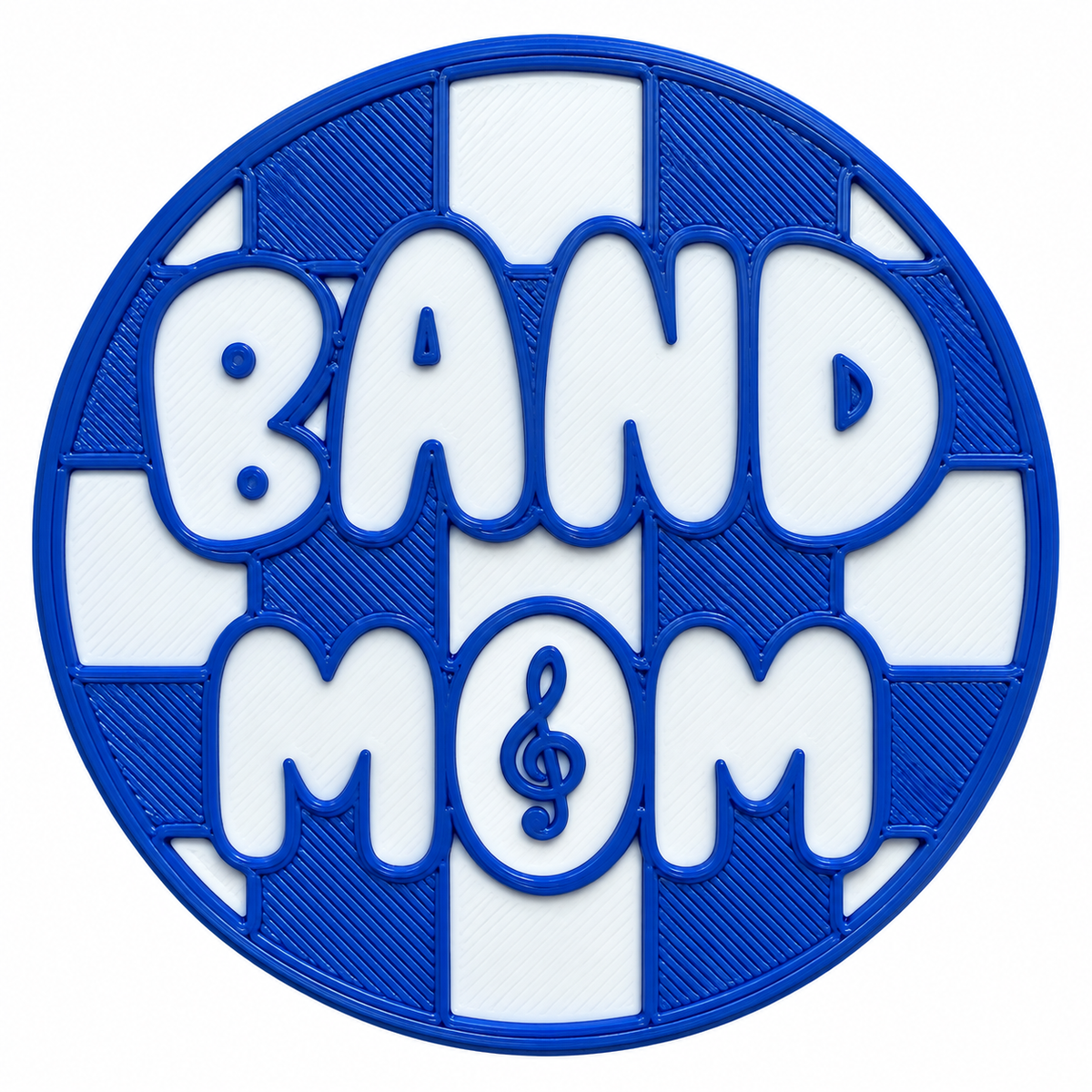 Band Mom (Blue+White+Navy) Statement Charm