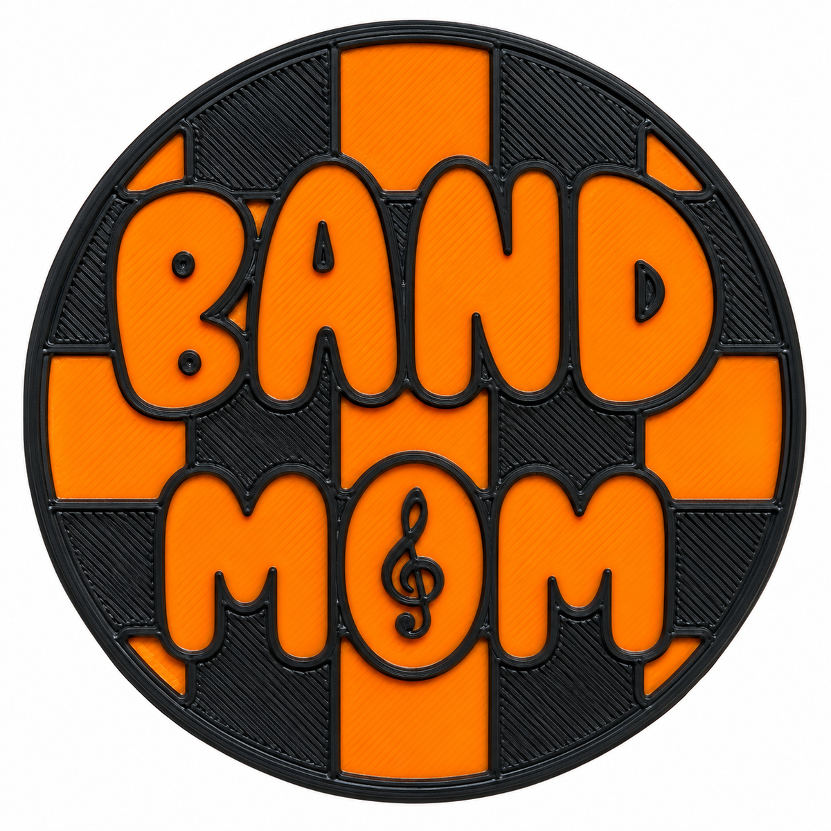 Band Mom (Orange+Black) Statement Charm
