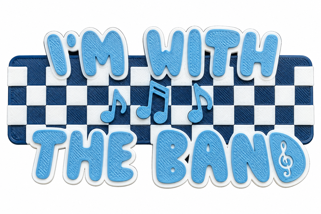 I'm With The Band (Blush Blue+White+Navy) Statement Charm
