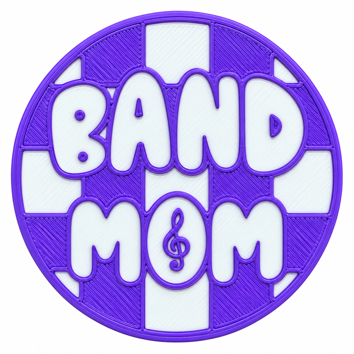 Band Mom (Purple+White) Statement Charm