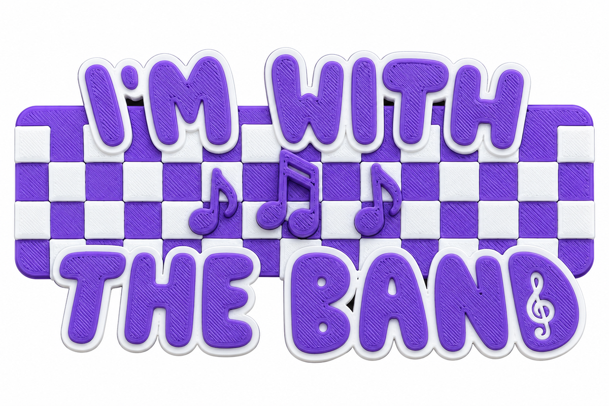 I'm With The Band (Purple+White) Statement Charm