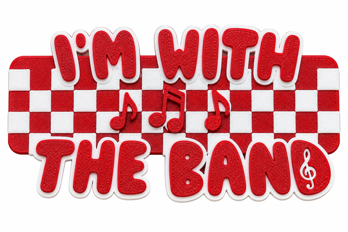 I'm With The Band (Red+White) Statement Charm