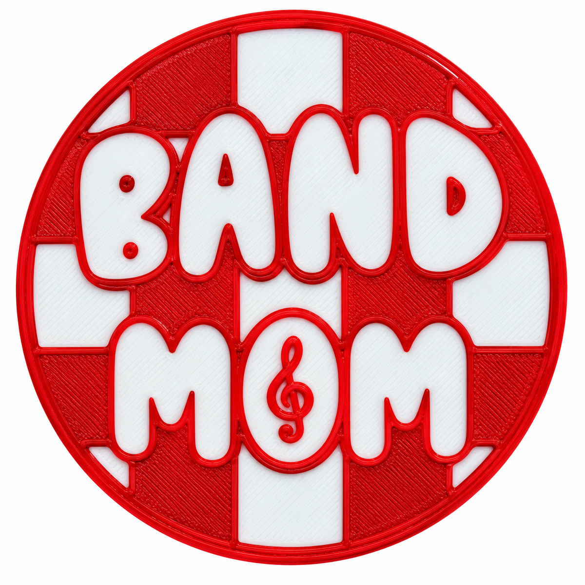 Band Mom (Red+White) Statement Charm