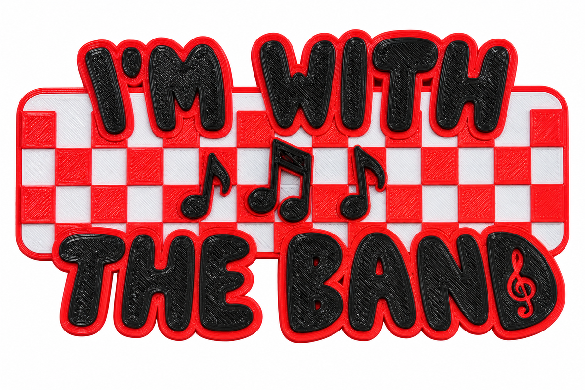 I'm With The Band (Red+Black+White) Statement Charm