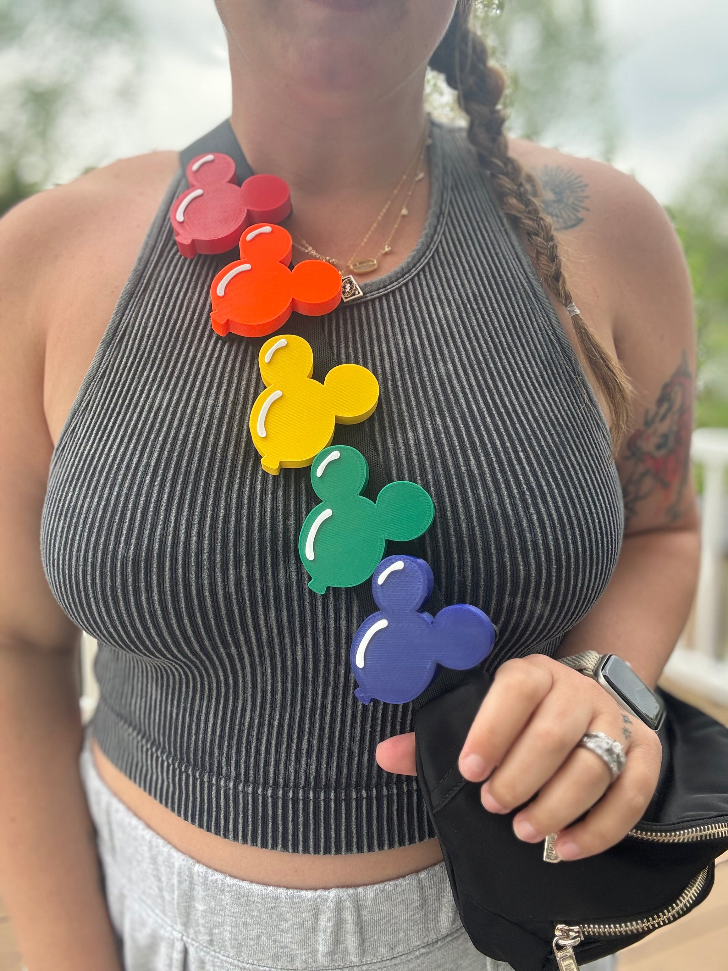 Rainbow Main Street Mouse Balloons Ready-To-Wear Statement Charm Set