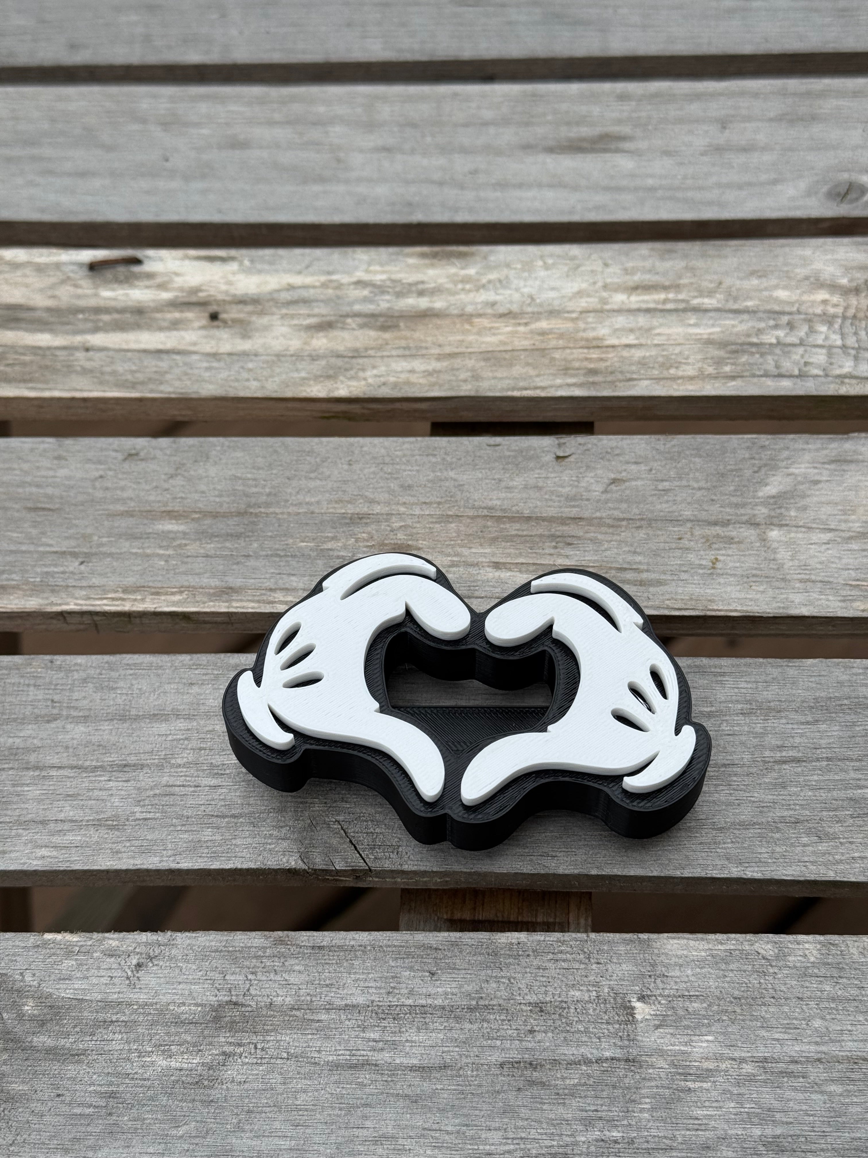 Main Street Mouse Hand Heart Statement Charm