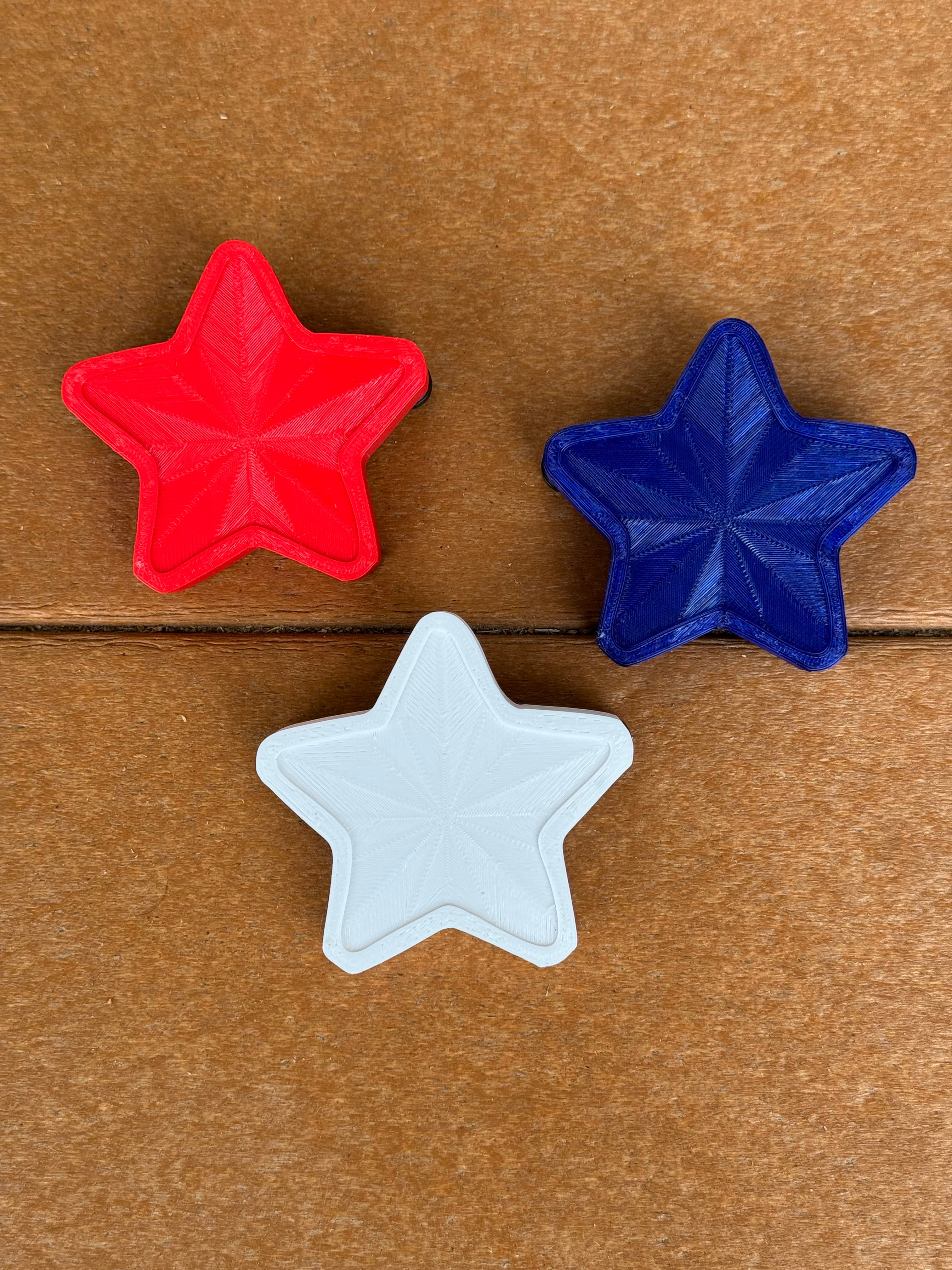 Red White & Blue Stars Statement Charm Set