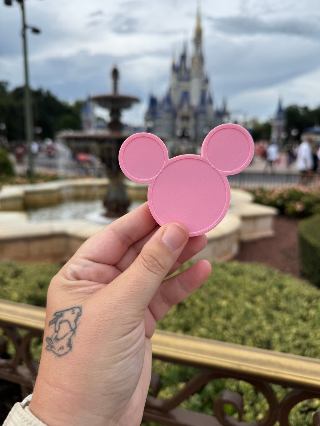 Pink Mouse Head Statement Charm