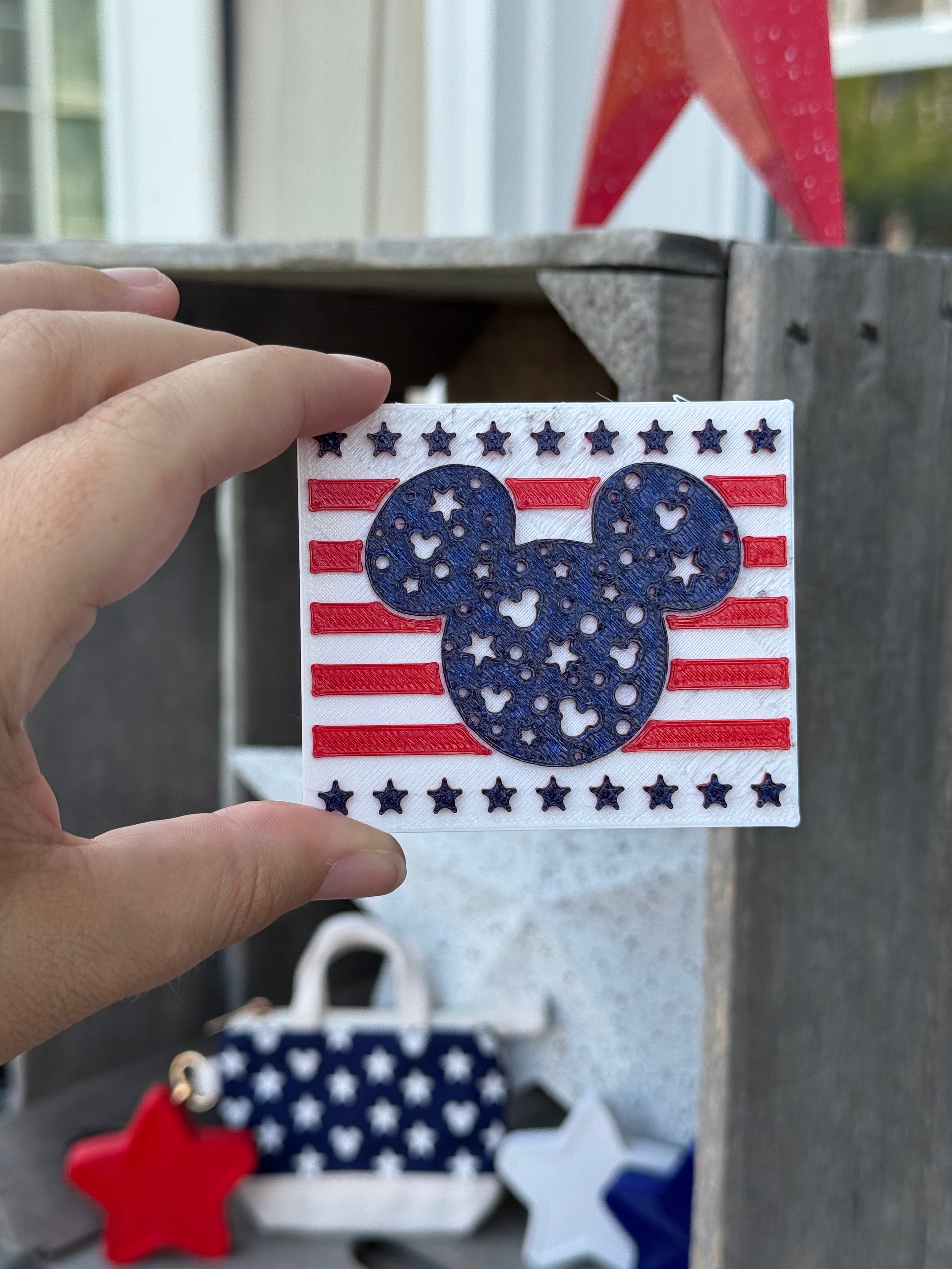 Main Street Mouse Flag Statement Charm