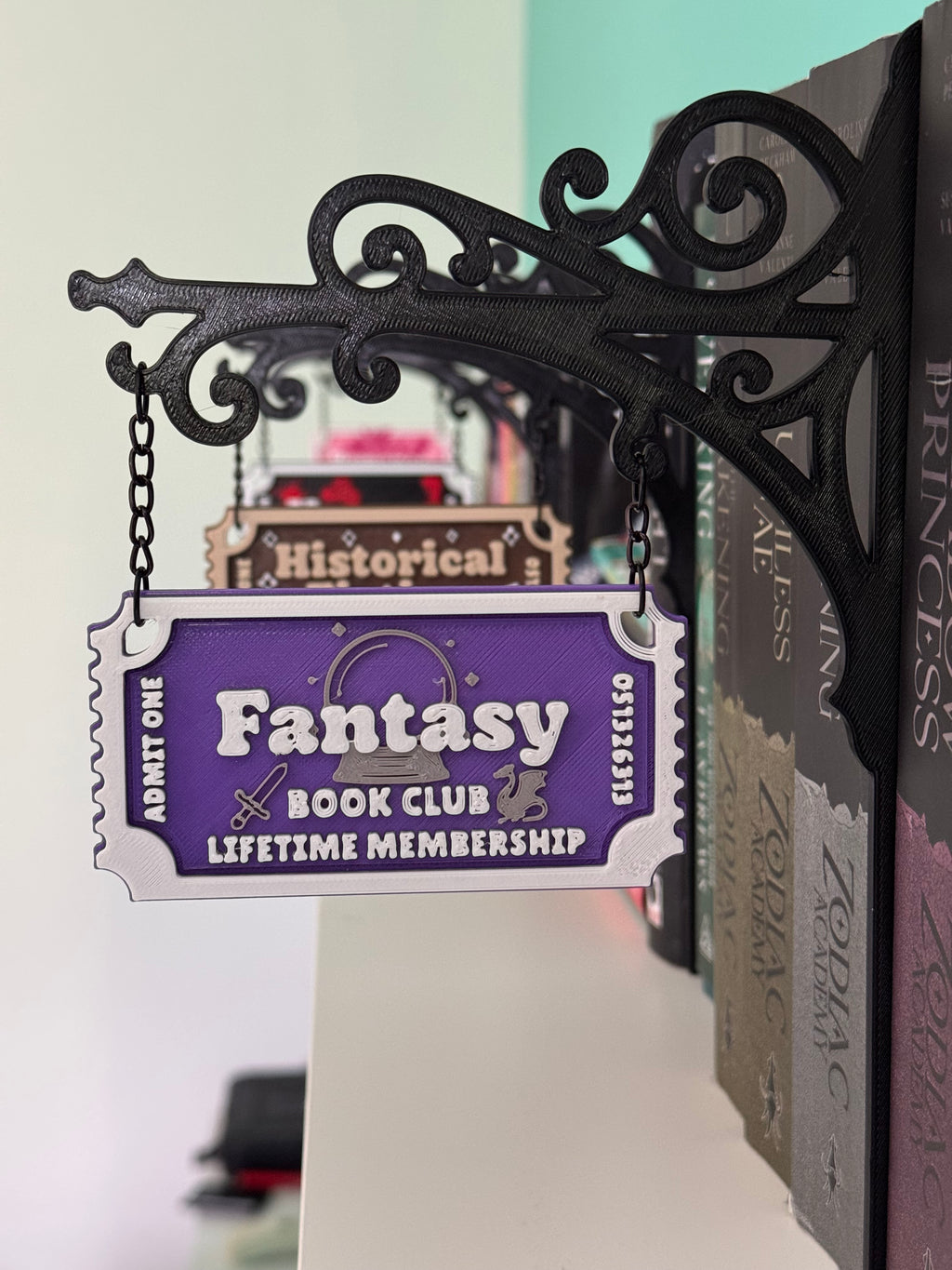 Genre Ticket Bookshelf Divider — Fantasy Edition