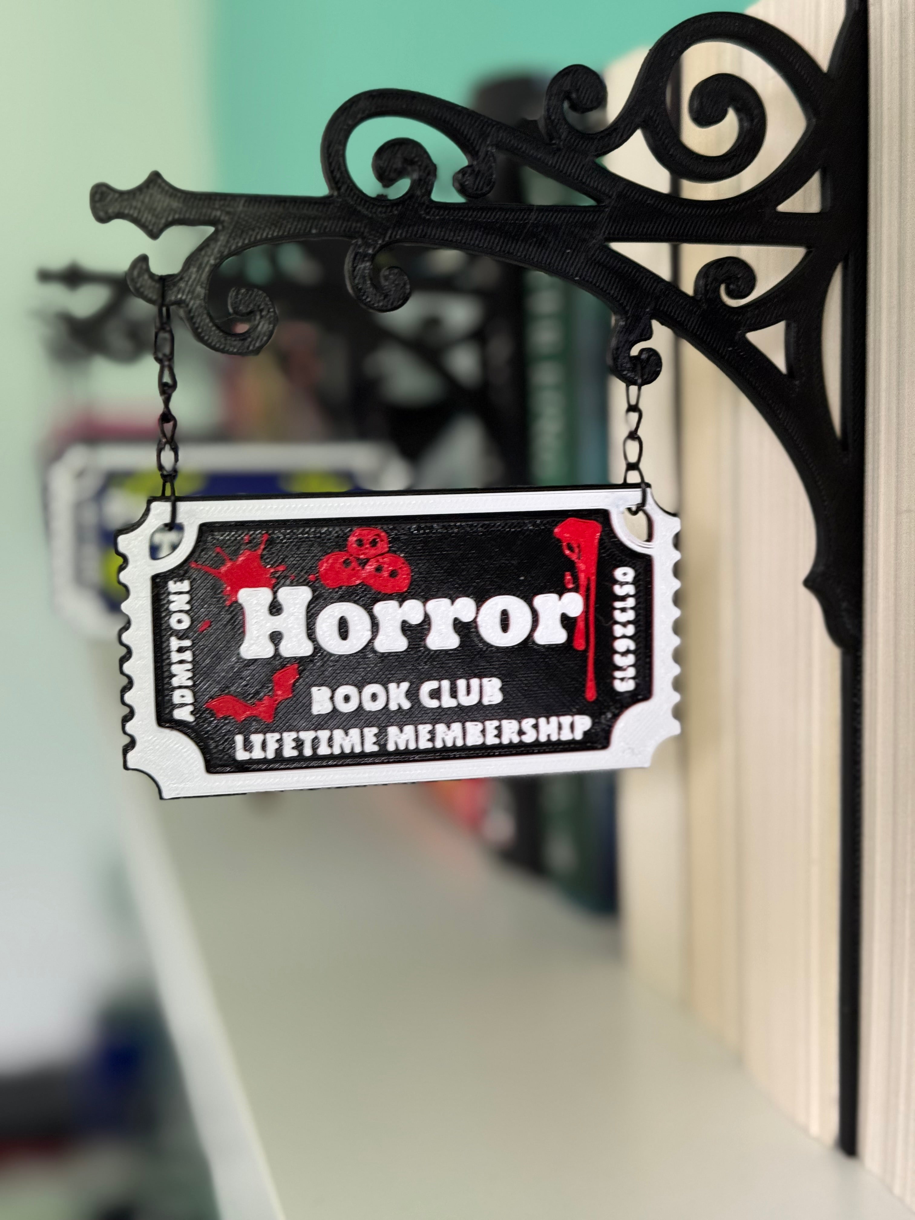 Genre Ticket Bookshelf Divider — Horror Edition