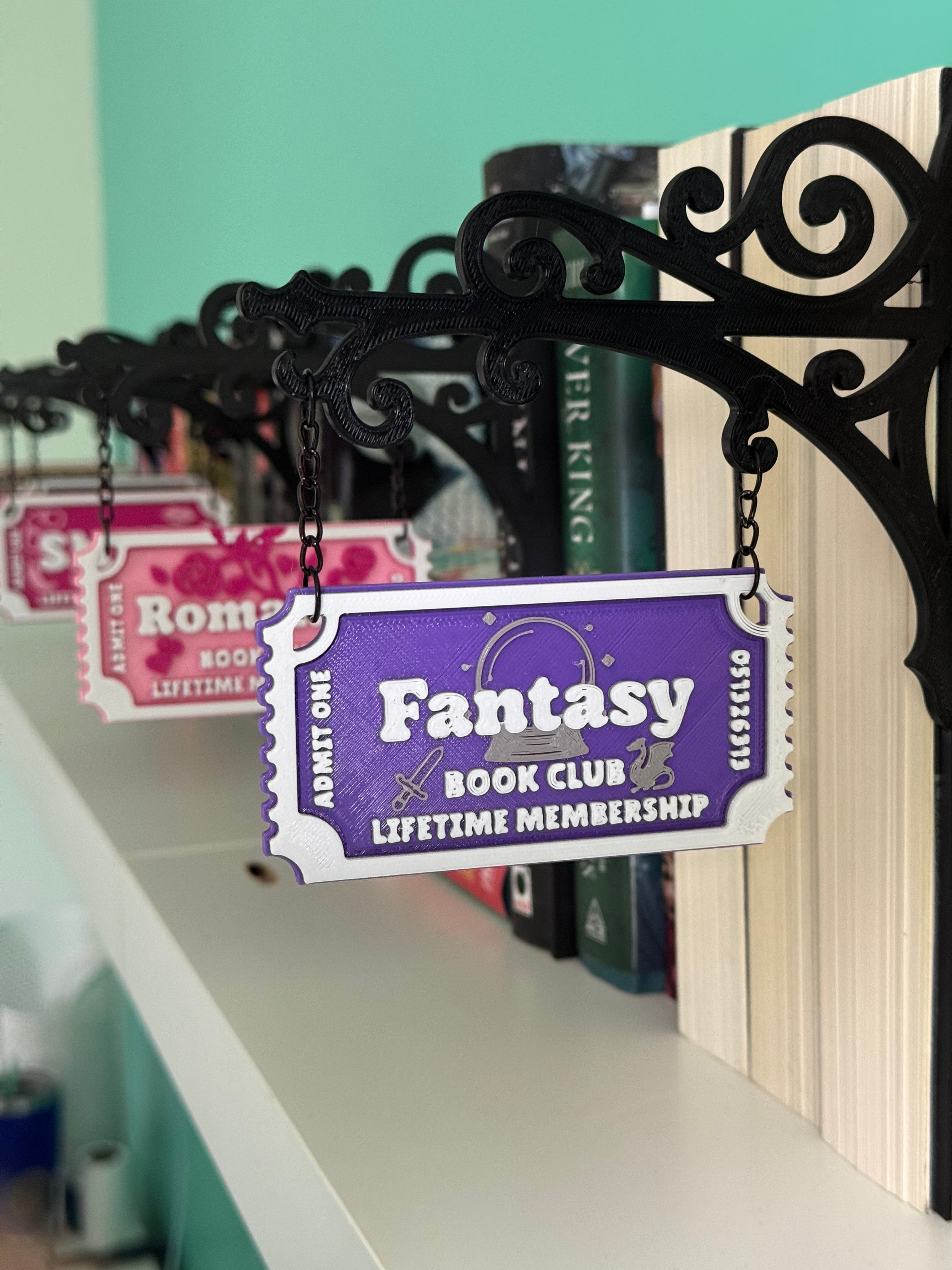 Genre Ticket Bookshelf Divider — Fantasy Edition