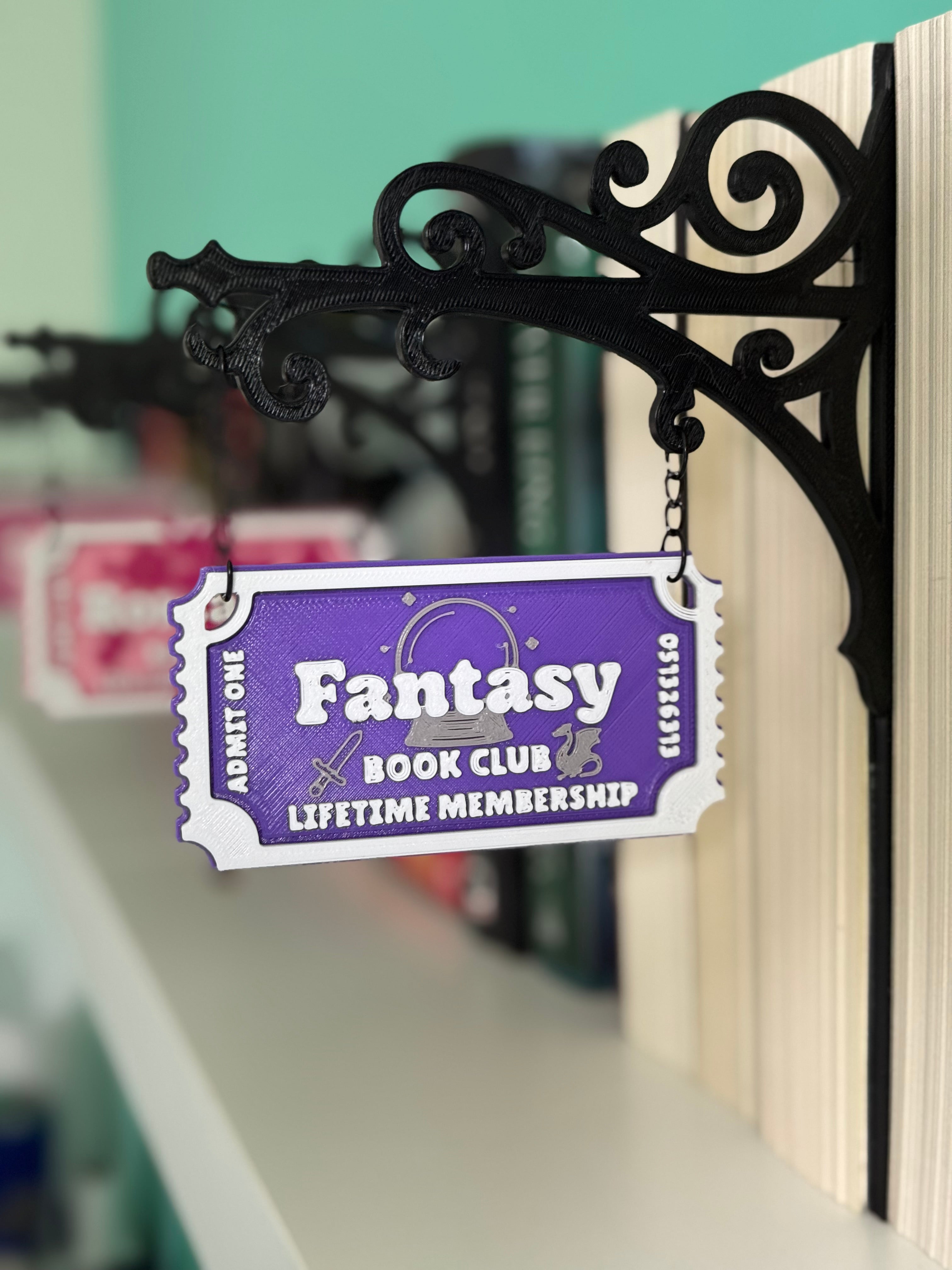 Genre Ticket Bookshelf Divider — Fantasy Edition