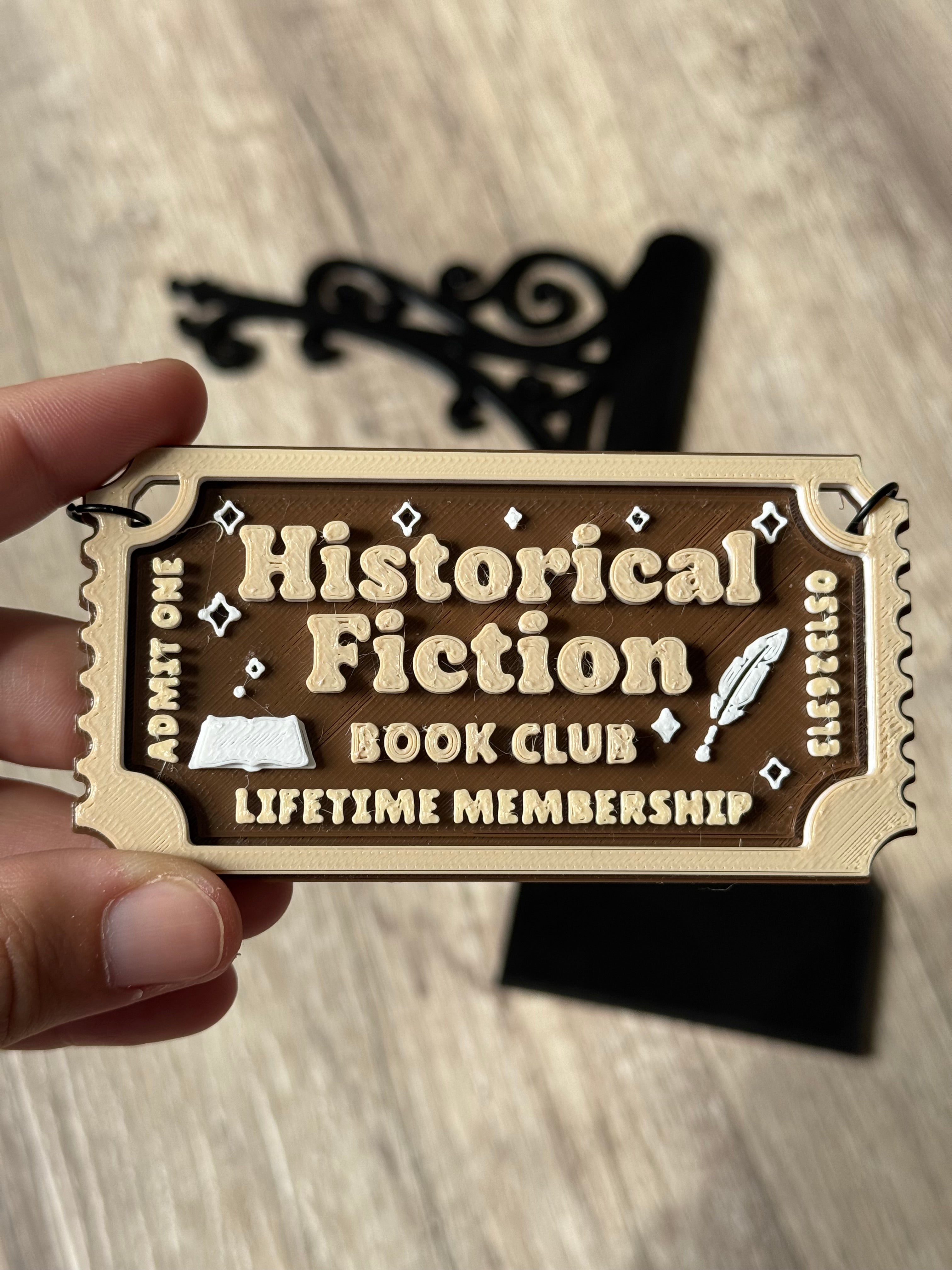 Genre Ticket Bookshelf Divider — Historical Fiction Edition