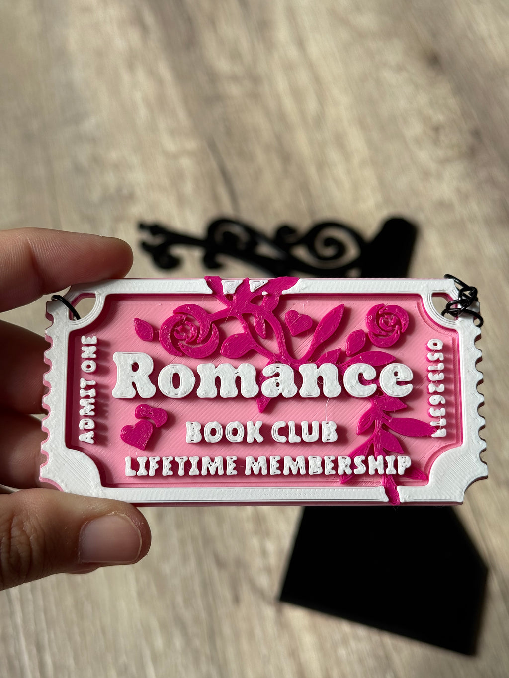 Genre Ticket Bookshelf Divider — Romance Edition