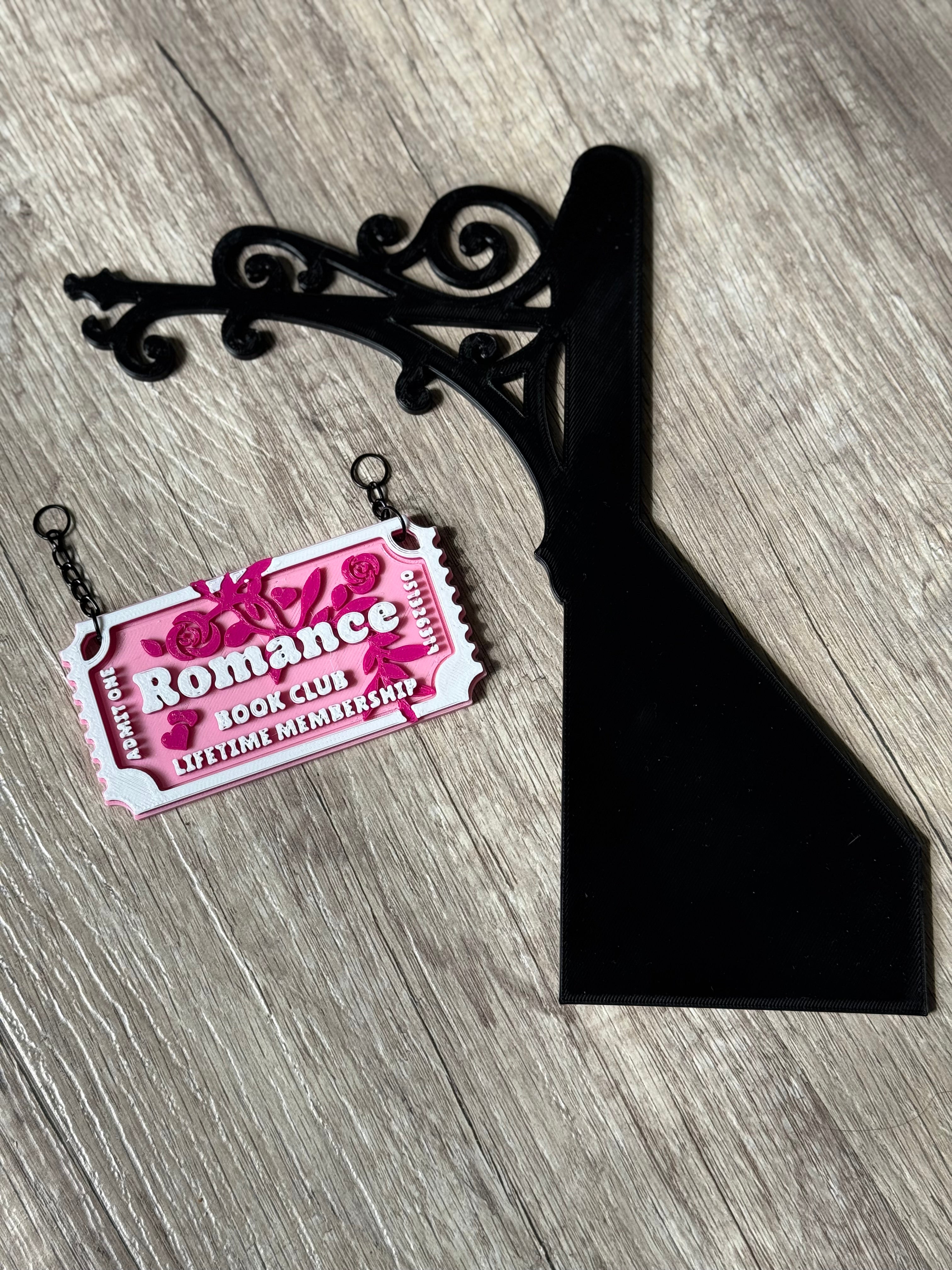 Genre Ticket Bookshelf Divider — Romance Edition