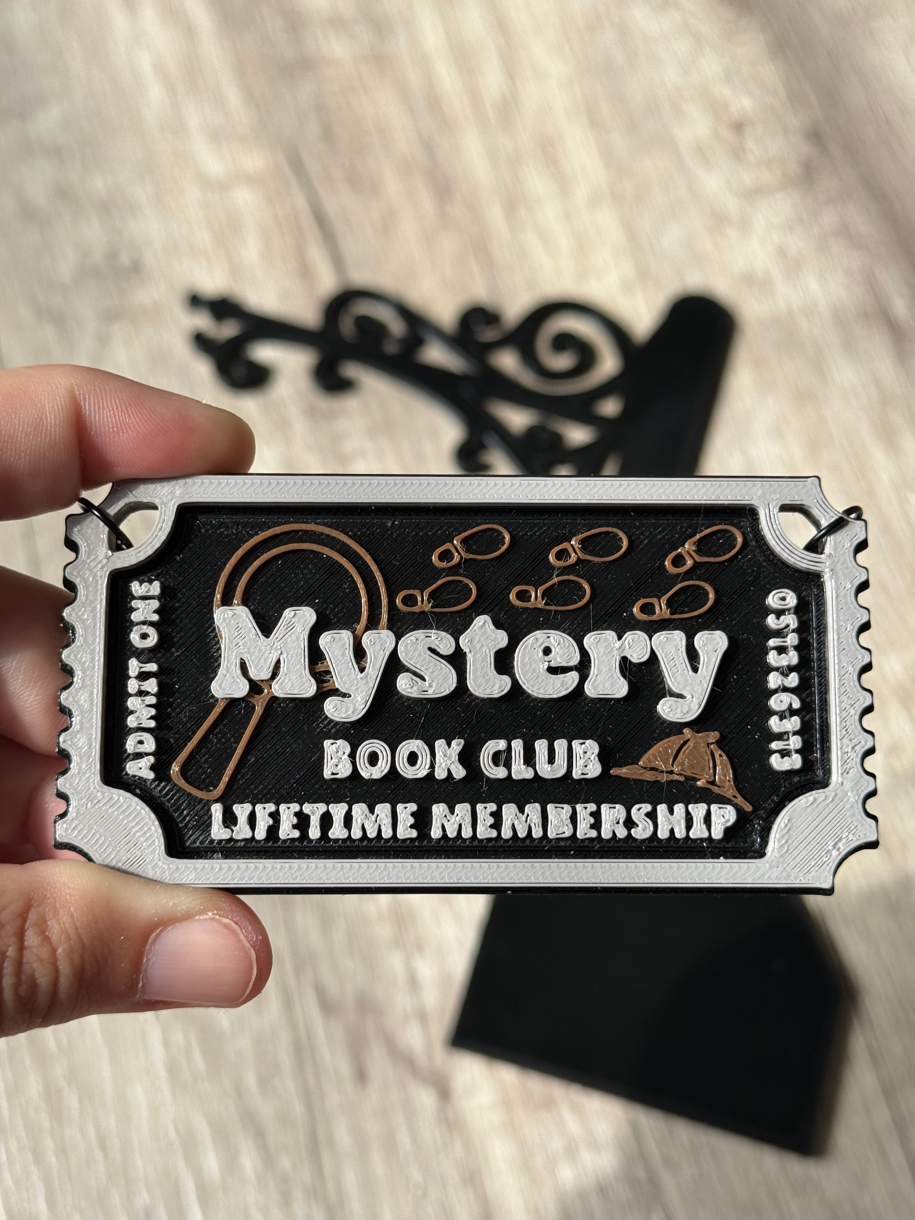 Genre Ticket Bookshelf Divider — Mystery Edition