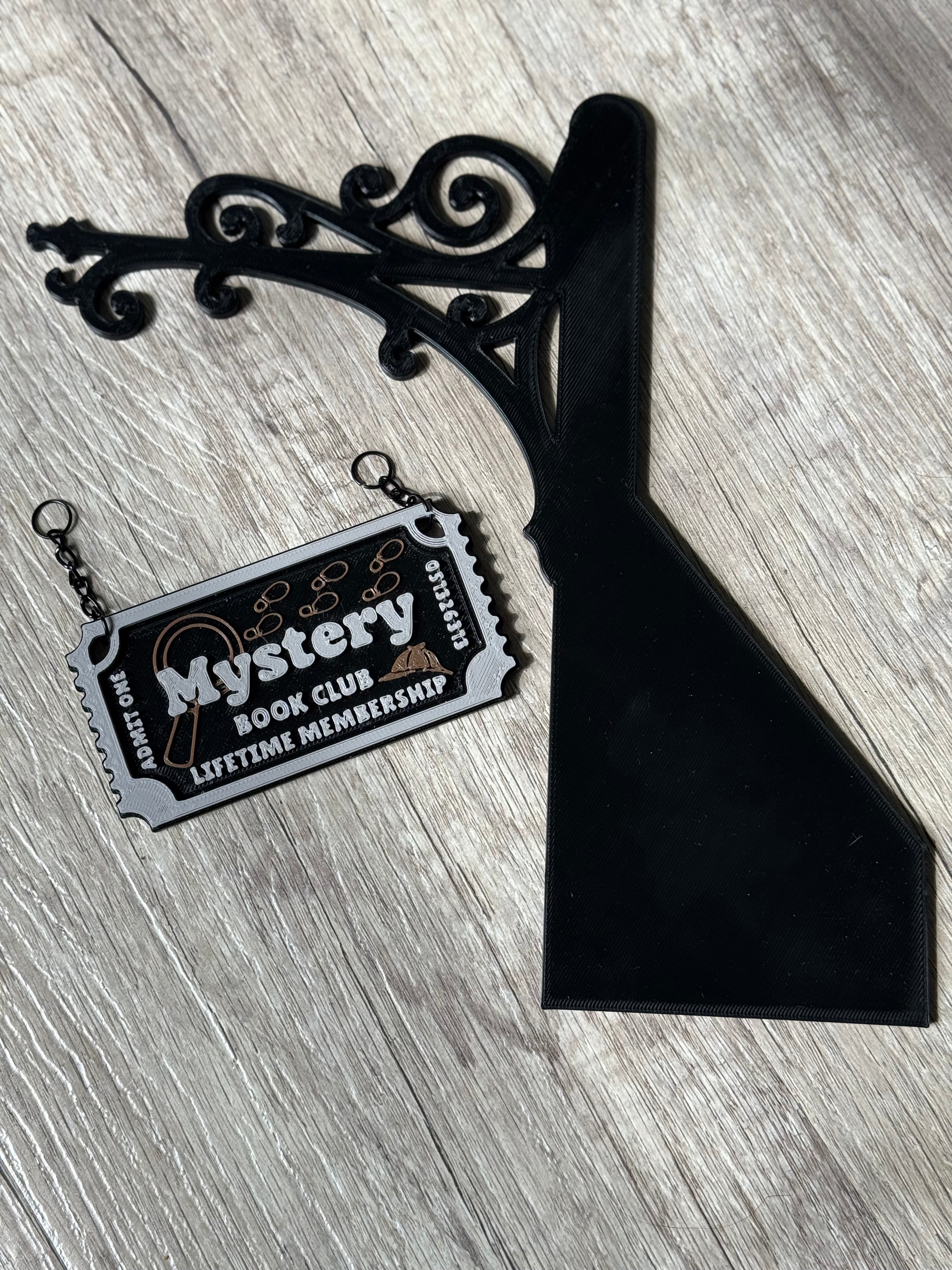 Genre Ticket Bookshelf Divider — Mystery Edition