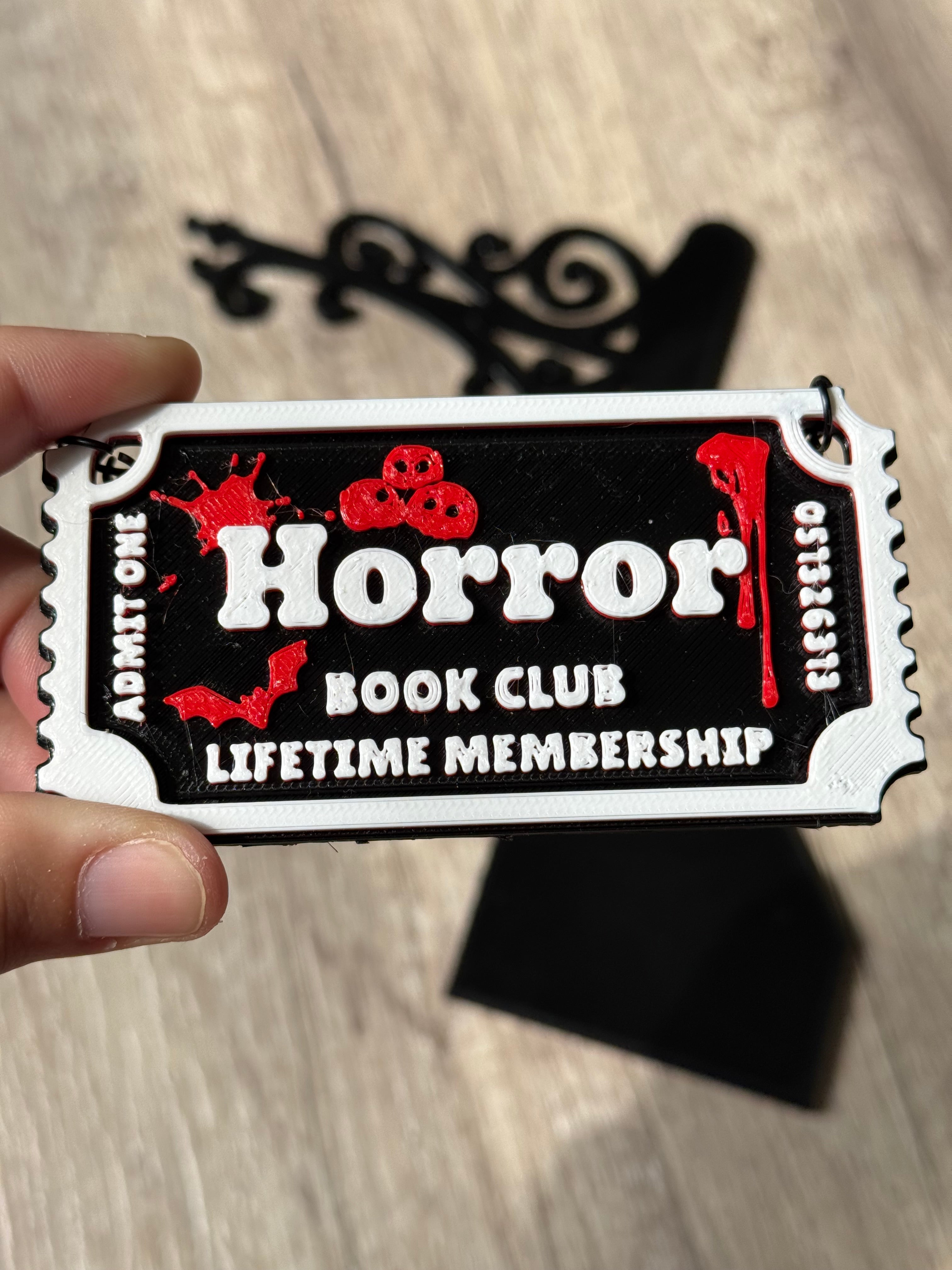Genre Ticket Bookshelf Divider — Horror Edition