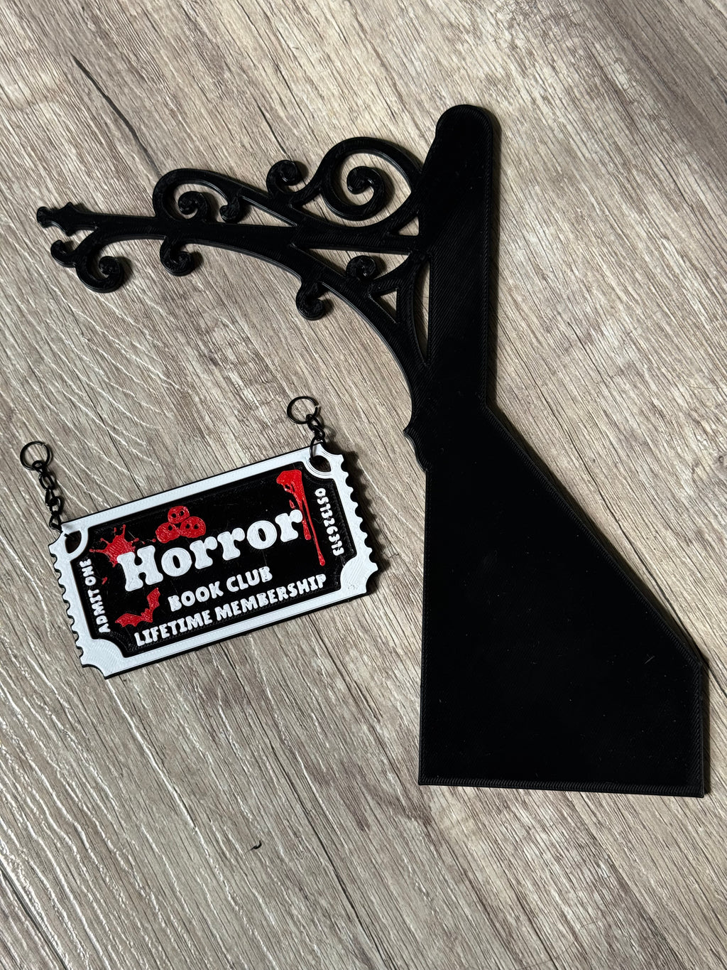 Genre Ticket Bookshelf Divider — Horror Edition