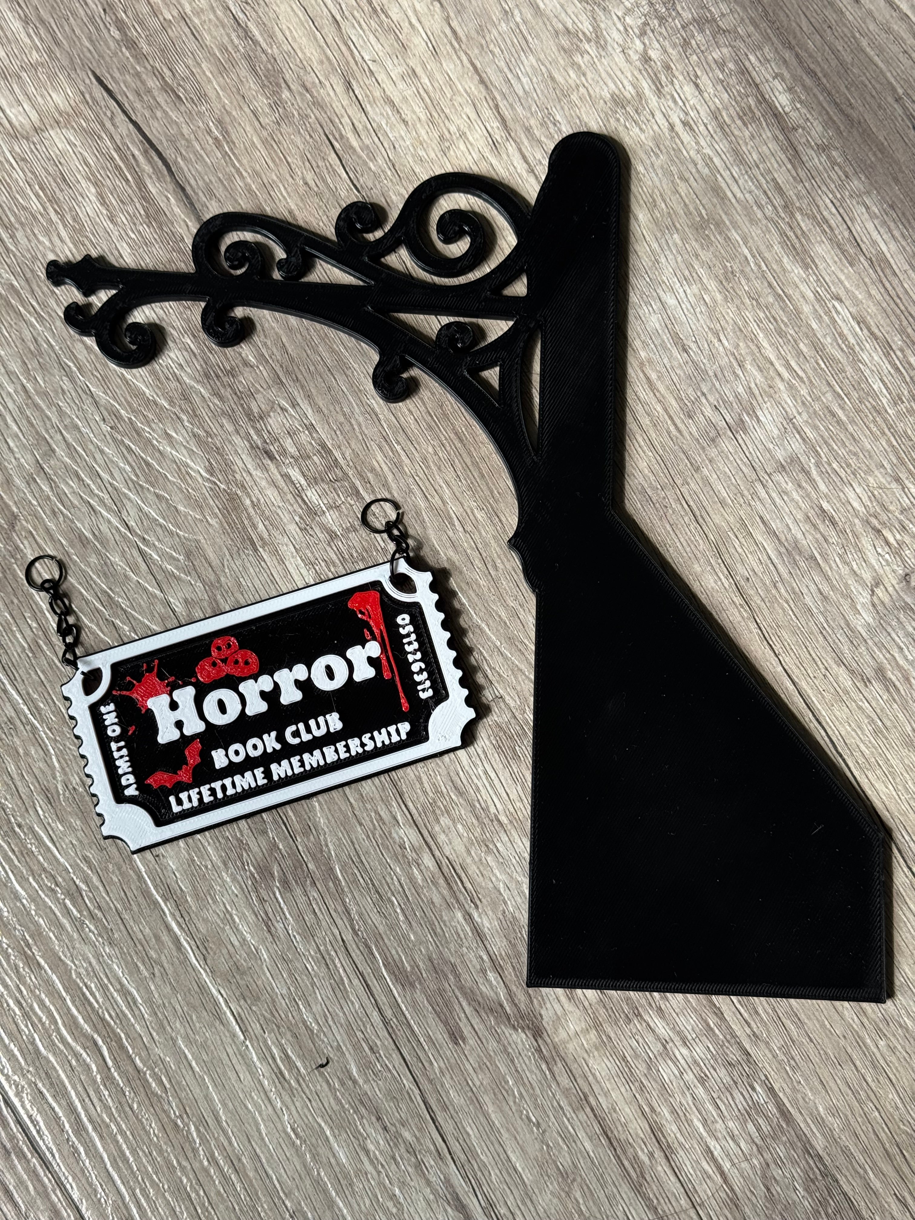 Genre Ticket Bookshelf Divider — Horror Edition