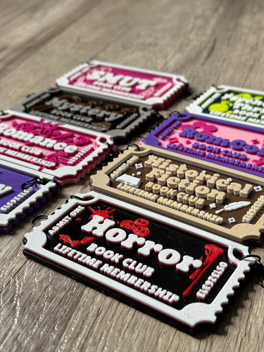 Genre Ticket Bookshelf Divider — Horror Edition