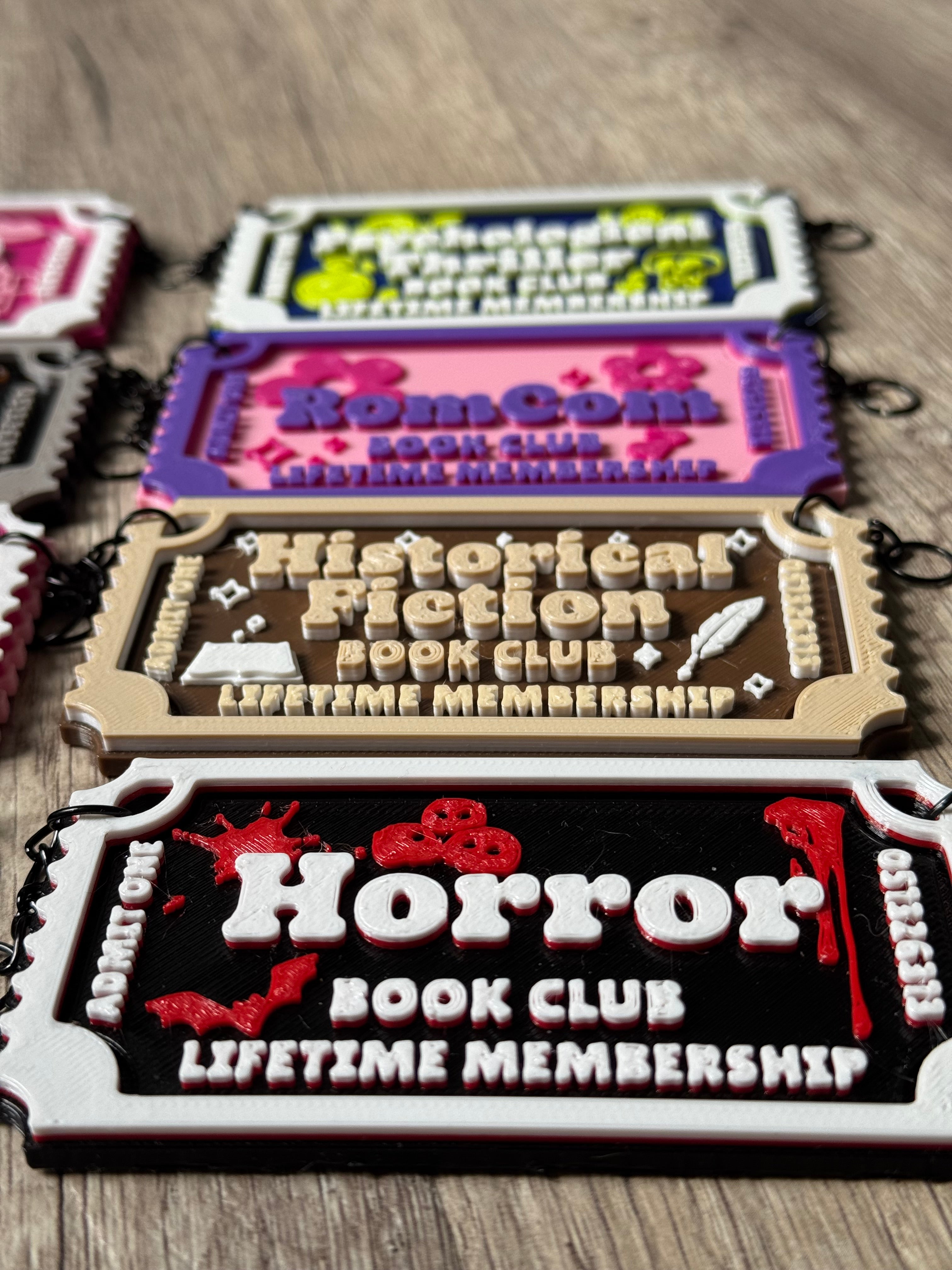 Genre Ticket Bookshelf Divider — Horror Edition