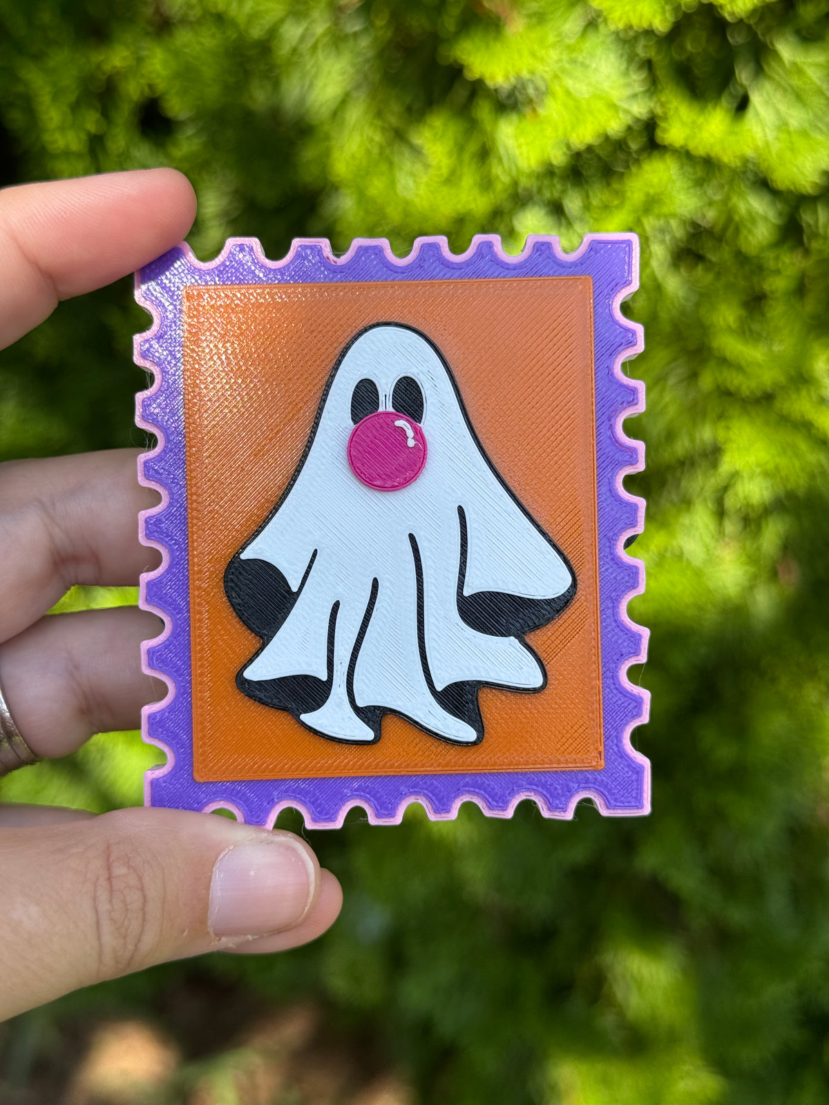 Ghostie with Pink Blow Bubble Statement Charm