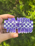 I'm With The Band (Purple+White) Statement Charm