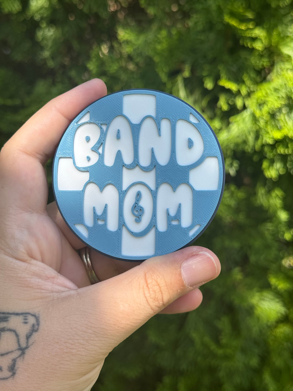 Band Mom (Blush Blue+White) Statement Charm