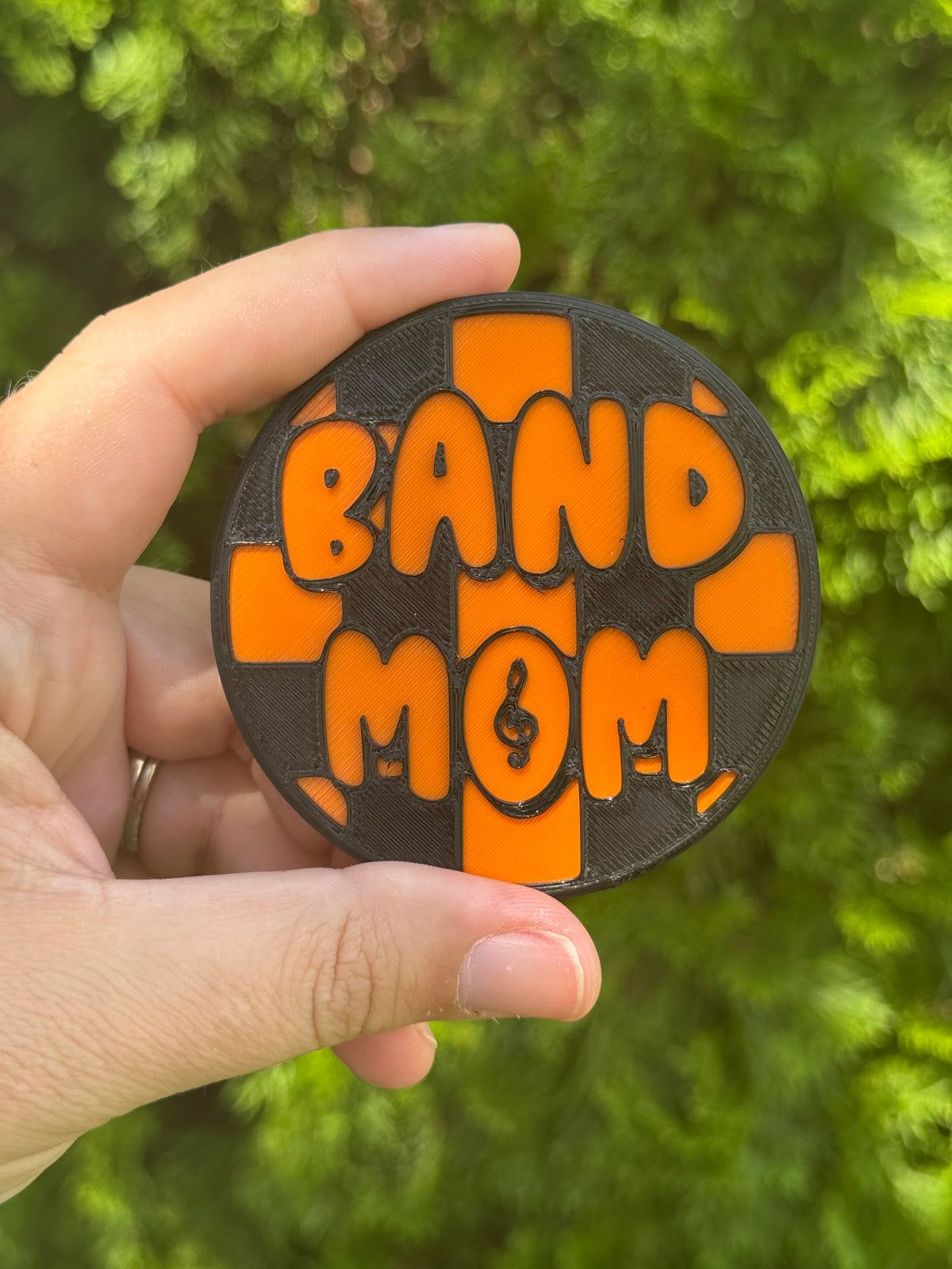 Band Mom (Orange+Black) Statement Charm