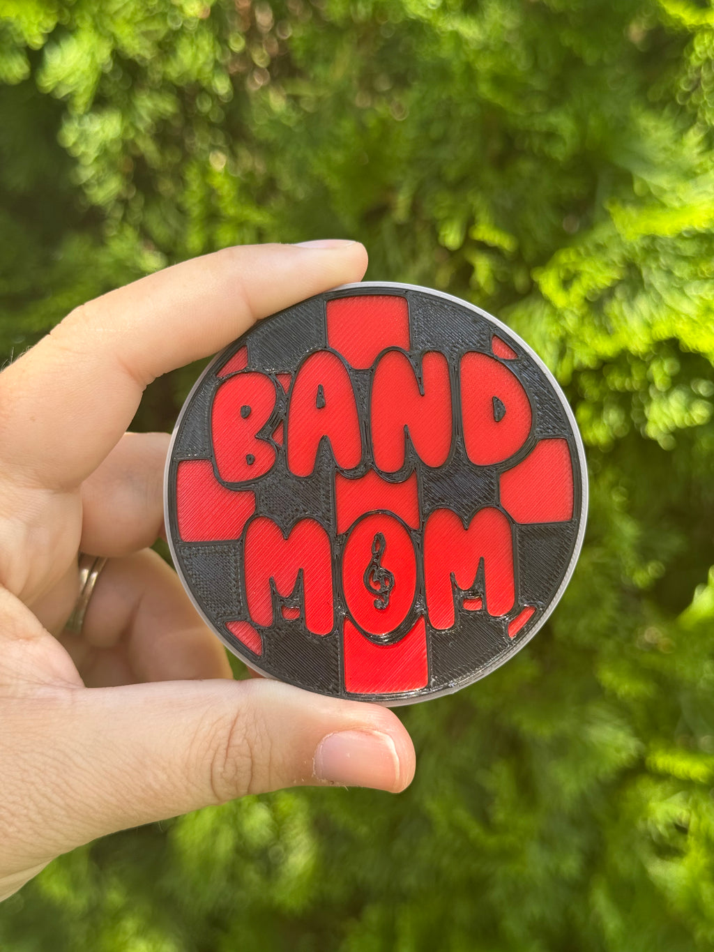 Band Mom (Red+Black) Statement Charm